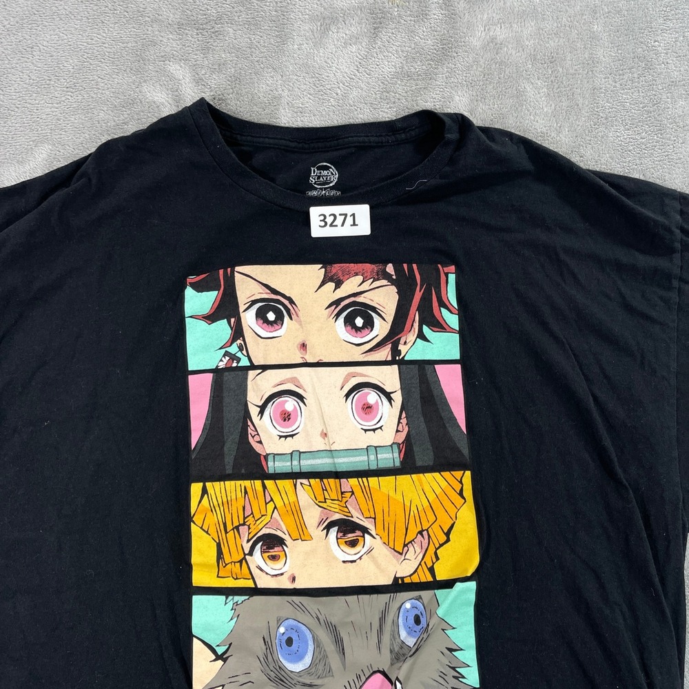 Demon Slayer T-Shirt Mens 2XL Black Anime Character Graphic Tanjiro Nezuko‎